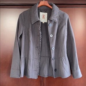 Peplum blazer with ruffle trim